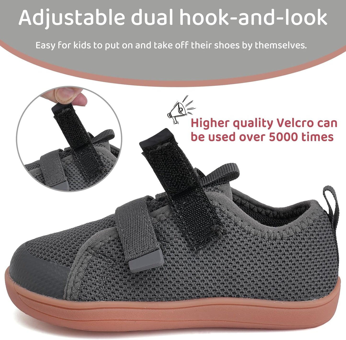 WateLves Toddler Little Kids Wide Barefoot Shoes The First Walking Shoes Girls Boys Breathable Zero Drop Minimalist Sneakers with Wide Toe Box Natural to Grow
