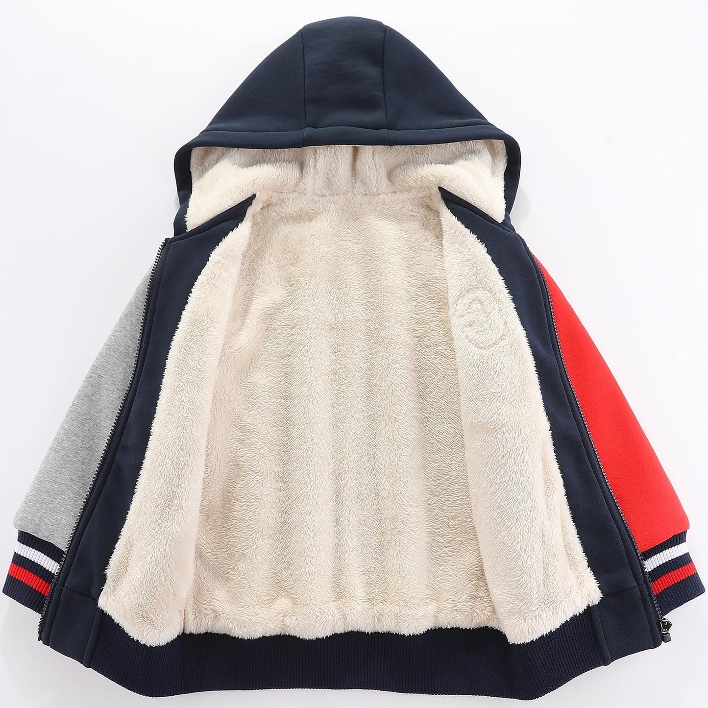 Bumeex Kids Boy's Girl's Sherpa Fleece Lined Jacket Spring Fall Winter Zip up Sweatshirt Hoodie 2-14Y(Toddler/Kid)