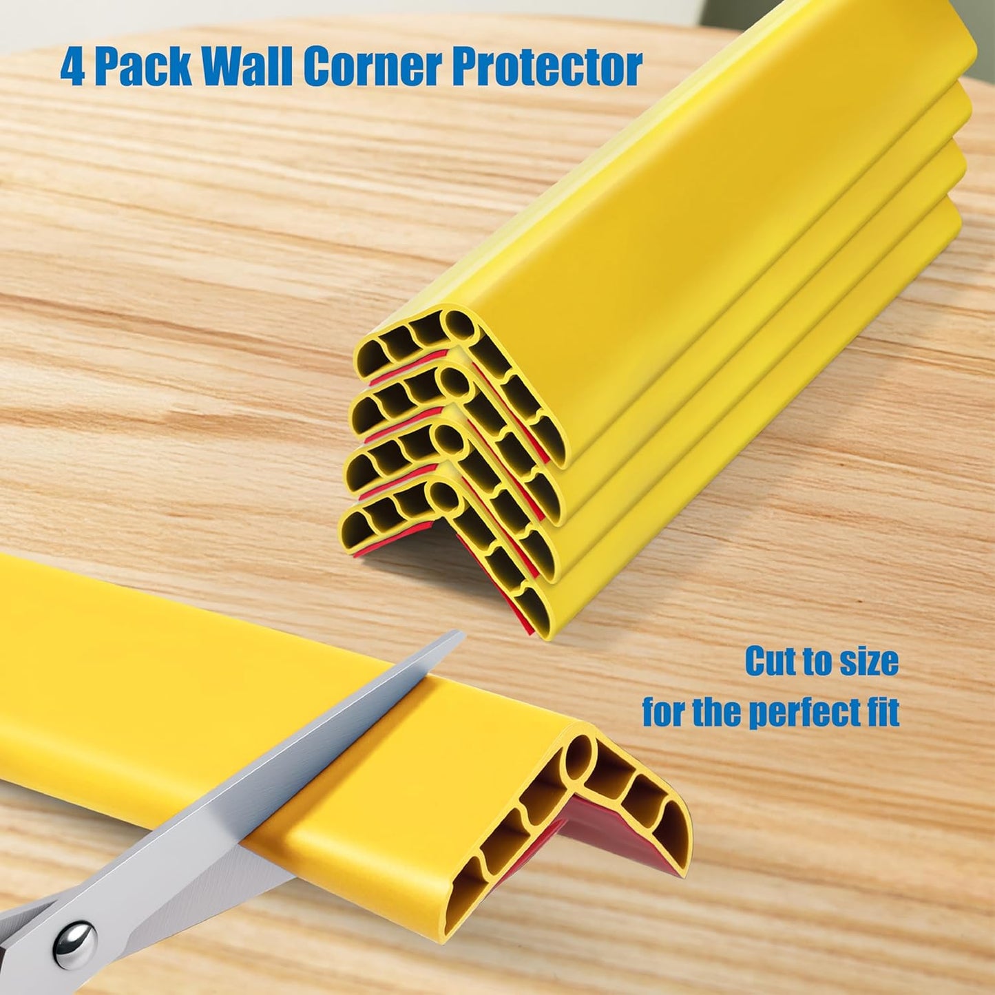 Wall Corner Edge Protector 4 Pack,1.57x1.57x23.62x0.28 inch Soft Baby Proof Corner Guards for Sharp Edges, Self-Adhesive Corner Protectors for Home, Kindergarten,Thickness-7mm(0.28 in)