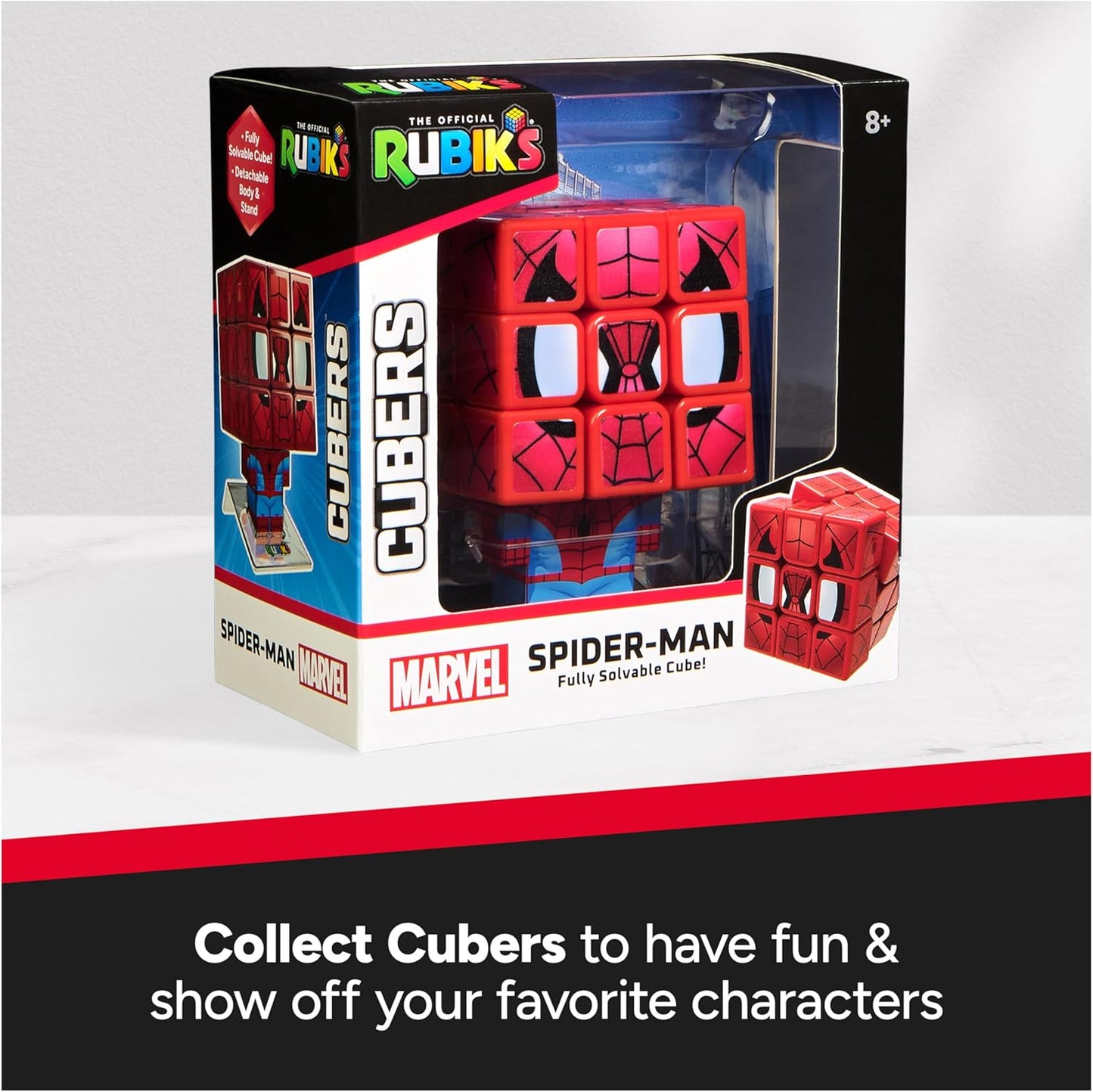 Rubik’s Cube Spider-Man Cuber, Problem-Solving Challenging Brain Teaser Collectible Spider-Man Fidget Toy, for Adults & Kids Ages 7+