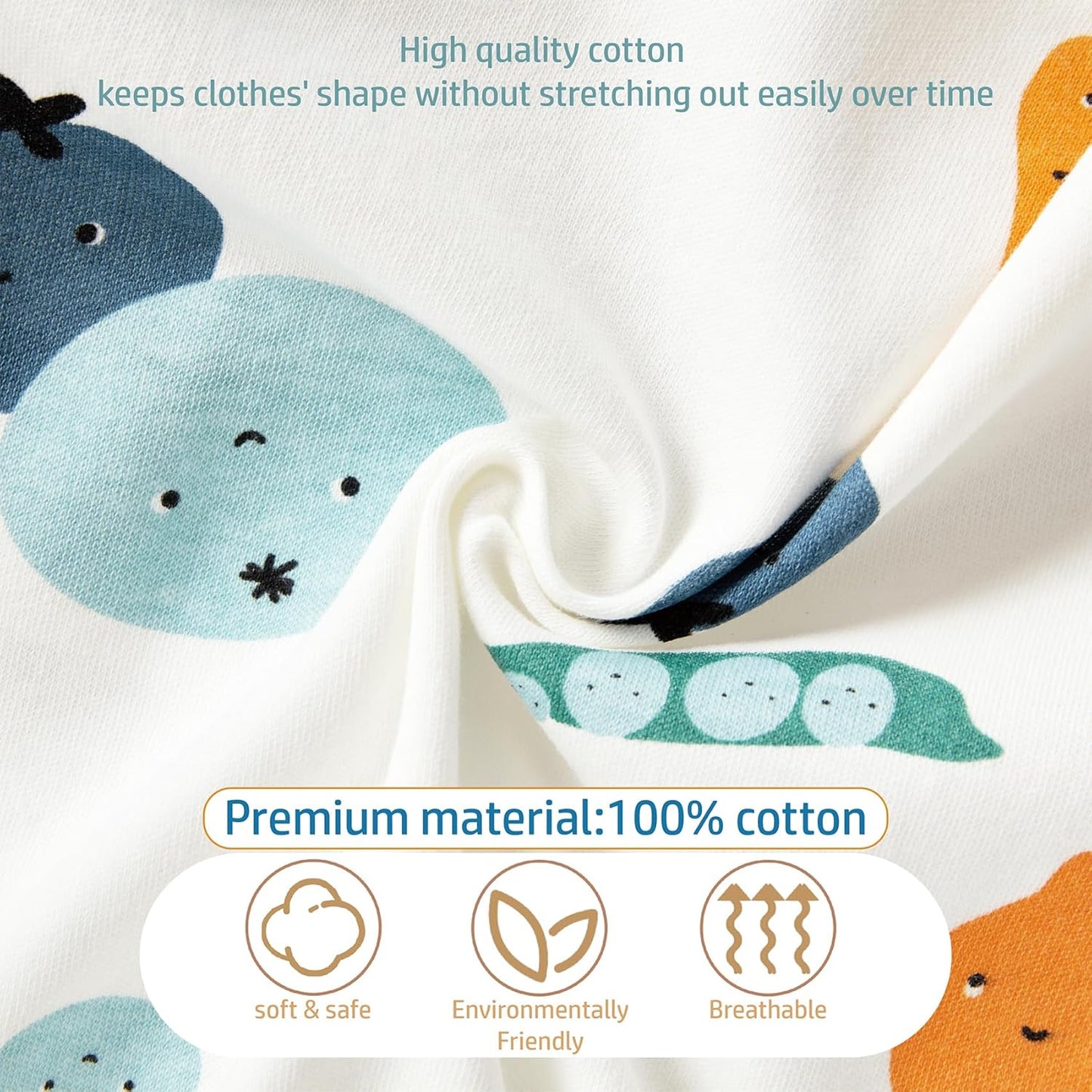 3-Pack 100% Cotton Baby Boy Rompers,0-24Months Short Sleeve Toddler Romper,Breathable Spring/Summer Clothes