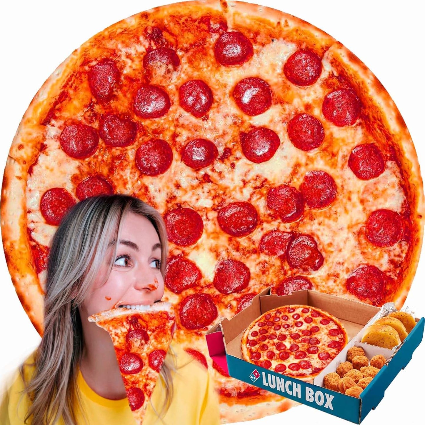 Pepperoni Pizza Blanket White Elephant Gifts for Kids Stuff Useful Adults Teenagers Throw Blankets Wrap Boy Girl Party Novelty Gag Pets Soft Fleece 61in