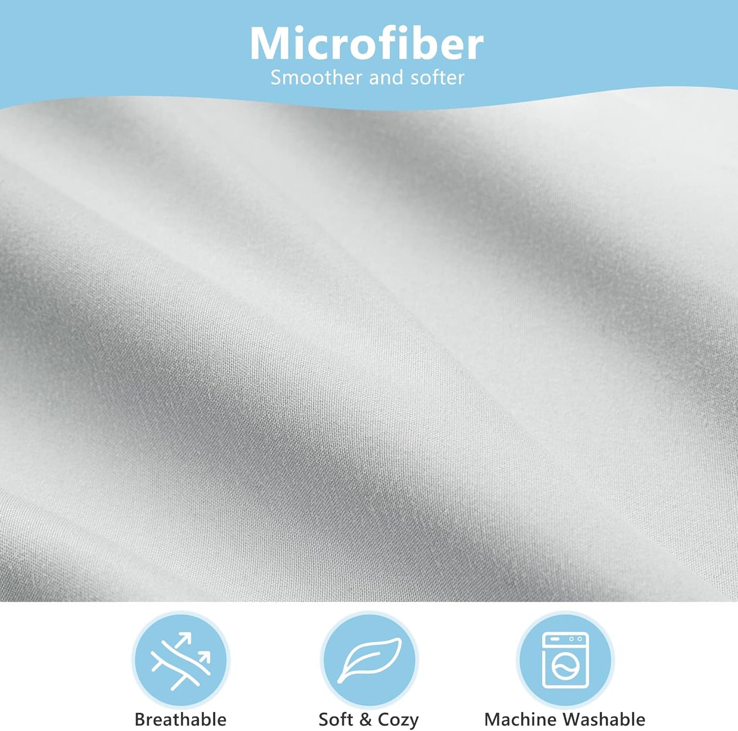 TILLYOU Toddler Pillowcase 2 Pack with Zipper,Silky Soft Microfiber 13" x 18" Kids Travel Pillow Cases,Gray