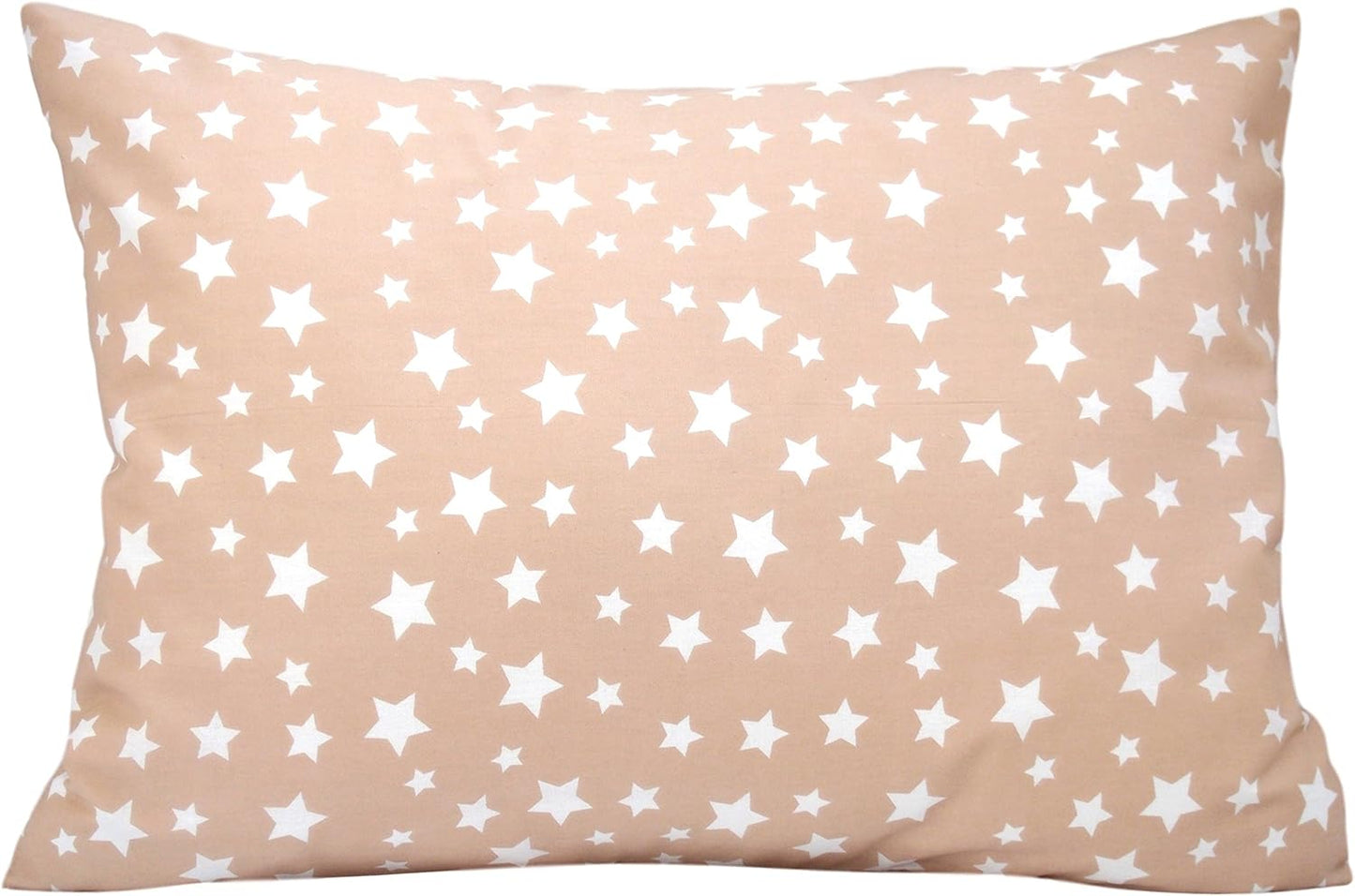 Toddler Pillow Cases 13 x 18 - Star Pillow Case Cover Travel Size, Cotton Toddler Pillowcase Star, Baby Cover Pillow Case, Star Pillowcase (Beige)