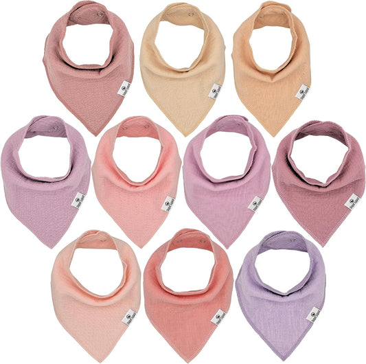 DiaperSquad's Baby Bibs for Drooling and Teething, Bibs for Boys, Baby Girl - Solid Cotton Baby Drool Bibs