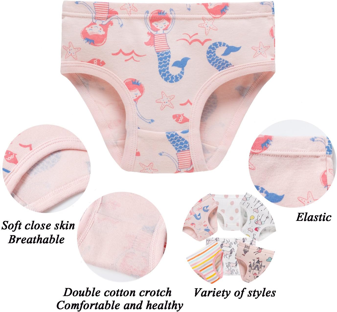 Boboking Soft Cotton Underwear Toddler Girls'Briefs Soft Undies