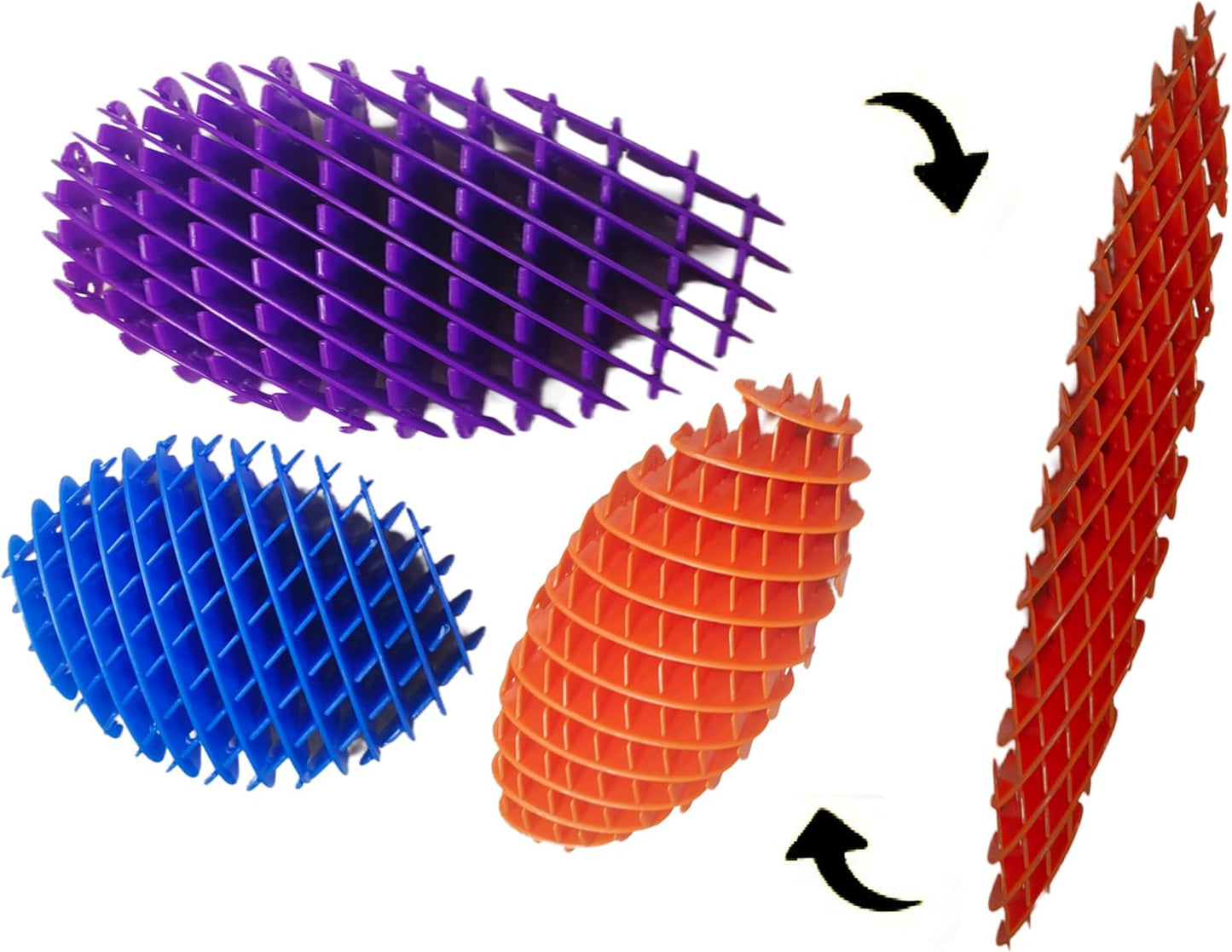 Fidget Toys ， Fidget Worm Toy,Stress Relief Fidget Toys for Kids&Adults,Elastic Mesh Toys,Sensory Slug Fidget Toy,Resistance Fidget Toys,Anxiety Relief Toys (Purple+Blue+Orange)