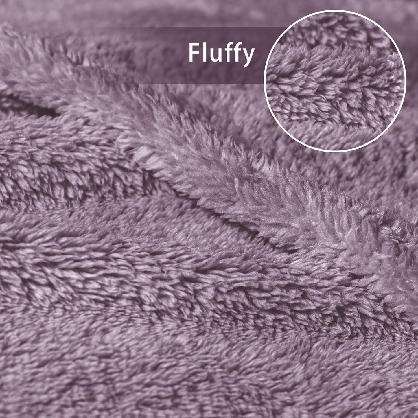 Exclusivo Mezcla Soft Fleece Throw Blanket for Couch, Super Soft Velvet Plush Bed Blanket, Fuzzy Cozy and Warm for All Seasons, 50x60 Inches, Grayish Purple