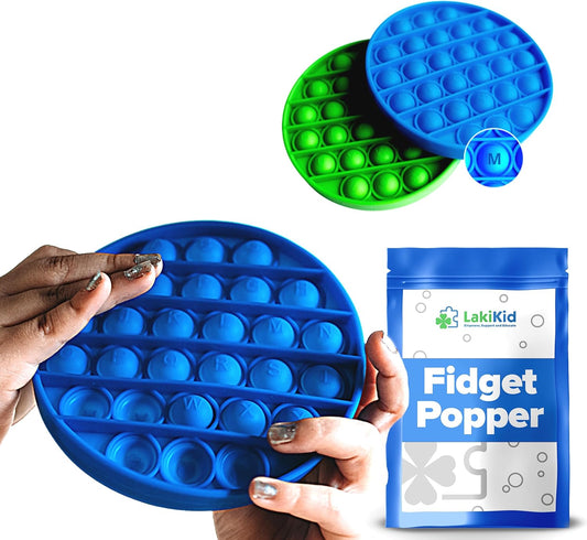 LakiKid Fidget Toys Fidget Pack - Educational Alphabet Fidget Poppers for Focus & Stress Relief – Durable, Quiet Silicone Push Pop Bubble Toys - Use It as Sensory Learning Toy for Kids & Adults