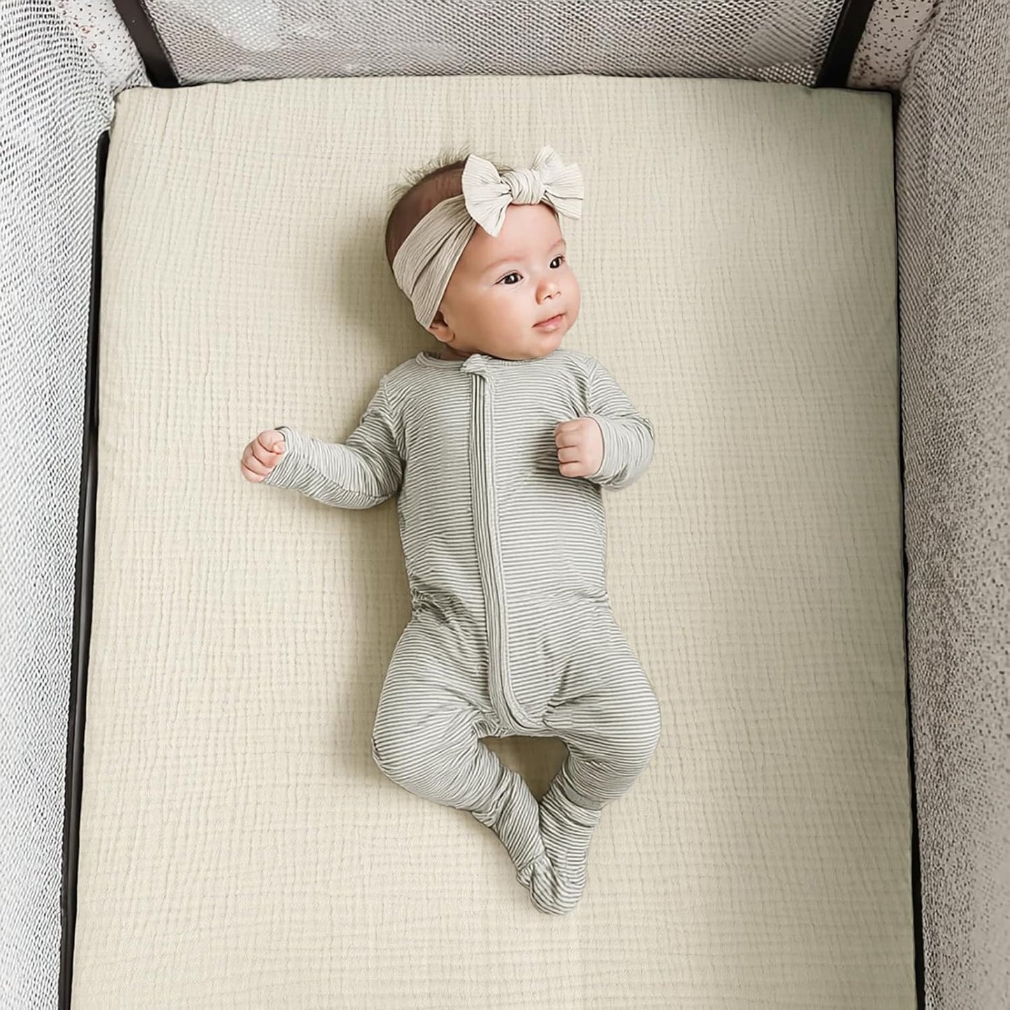 lulumoon Pack and Play Sheets Muslin: Cotton Fitted Sheets for Guava Family Pack N Play - Soft Playard Sheets for Boys and Girls 2Pack