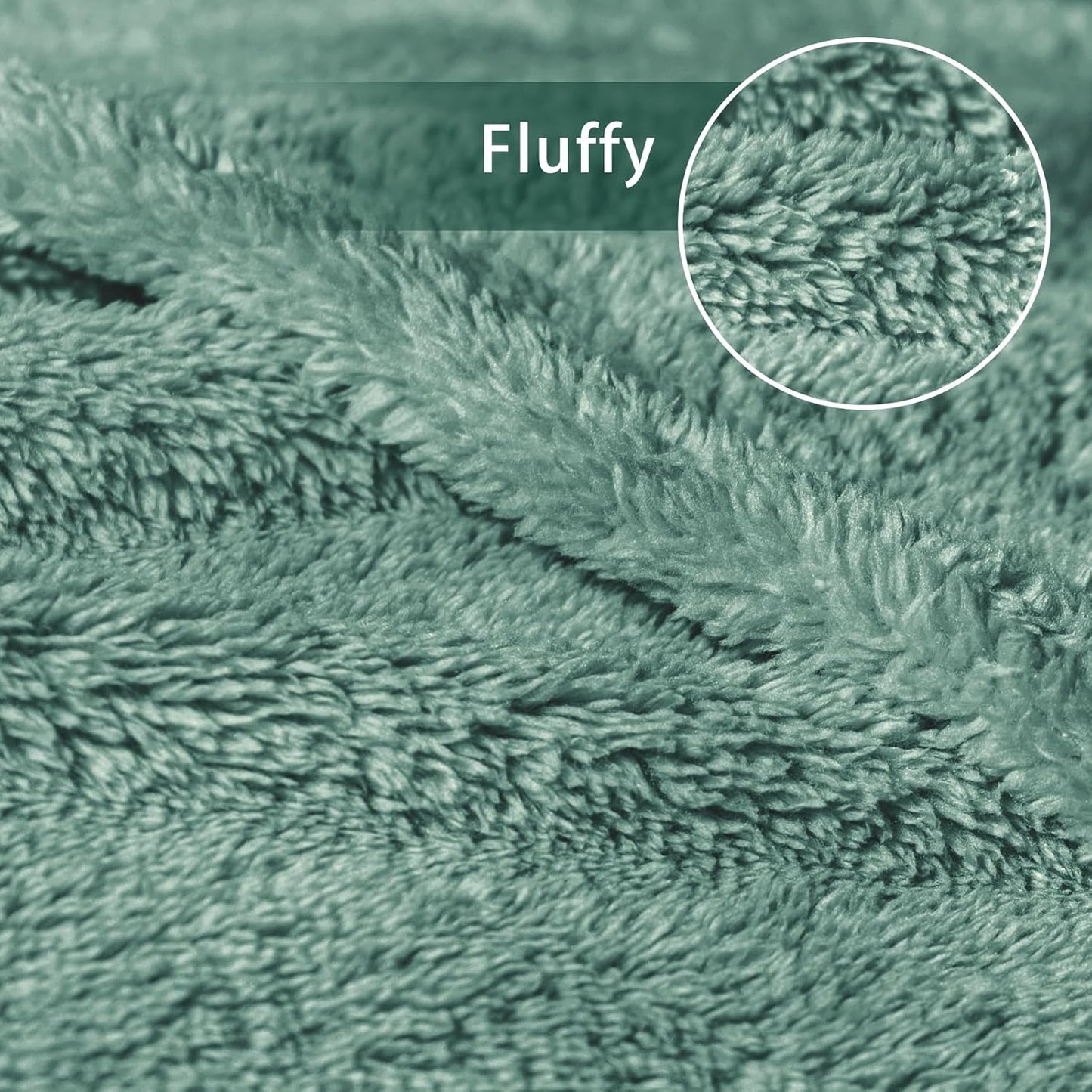 Exclusivo Mezcla Queen Size Flannel Fleece Blanket, Super Soft Velvet Plush Bed Blanket, Fuzzy Cozy and Warm for All Seasons, 90x90 Inches, Celadon