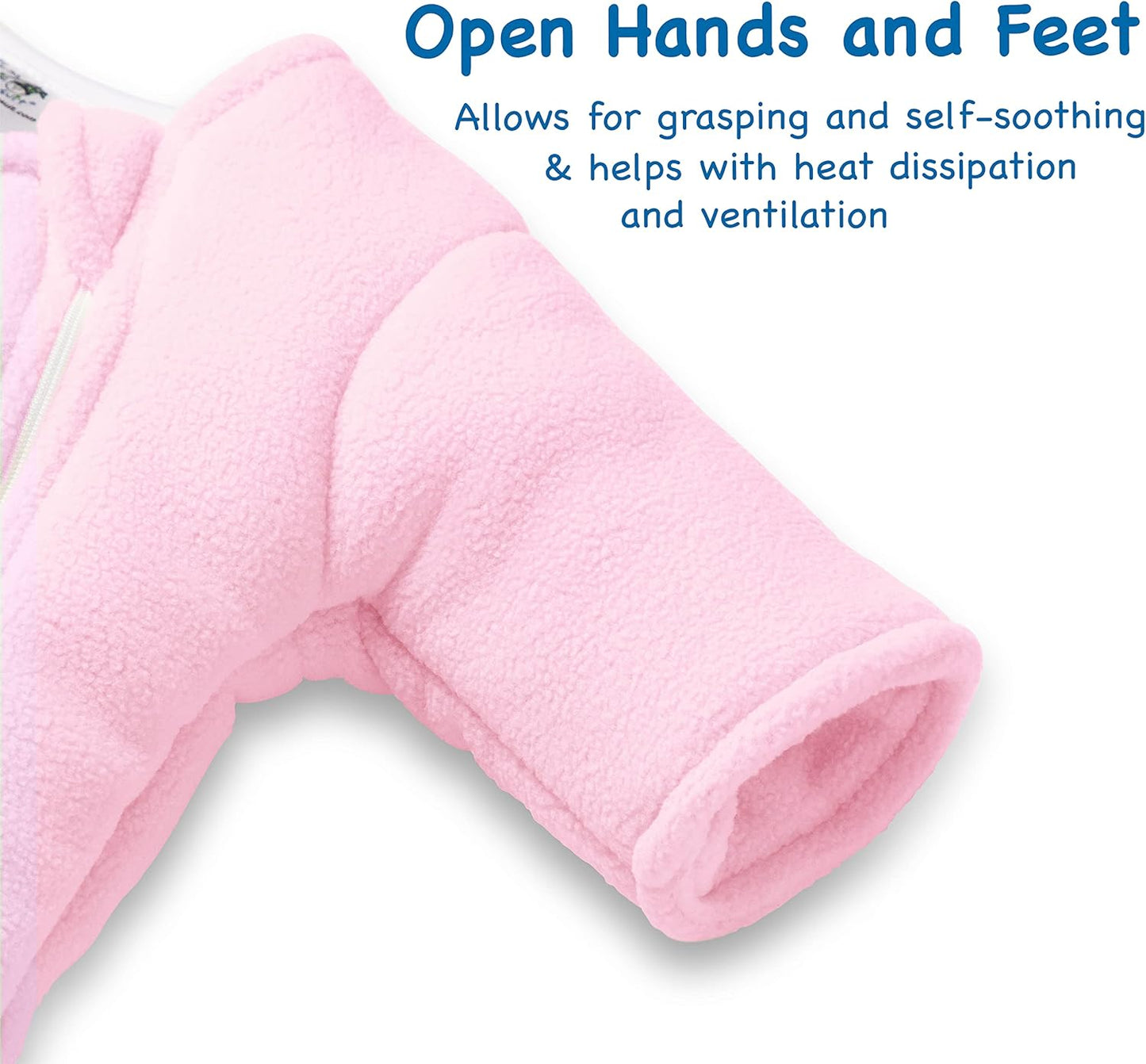 Magic Sleepsuit Baby Merlin's Microfleece Baby Swaddle Transition Product - Soft and Cozy Design, Double Zipper for Easy Diaper Changes, Promotes Safe Sleep 3-6 Months - Pink - Small 12-18lbs