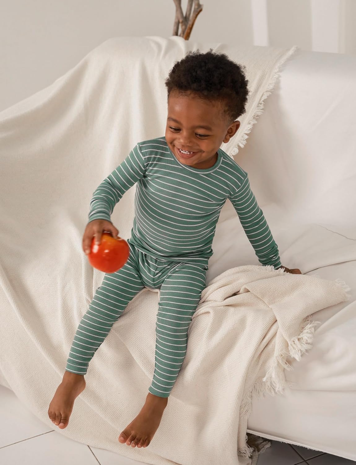 AVAUMA Stripe Pattern Baby Boys Girls Pajama Set Kids Toddler Snug fit Ribbed Sleepwear pjs for Daily Life Style