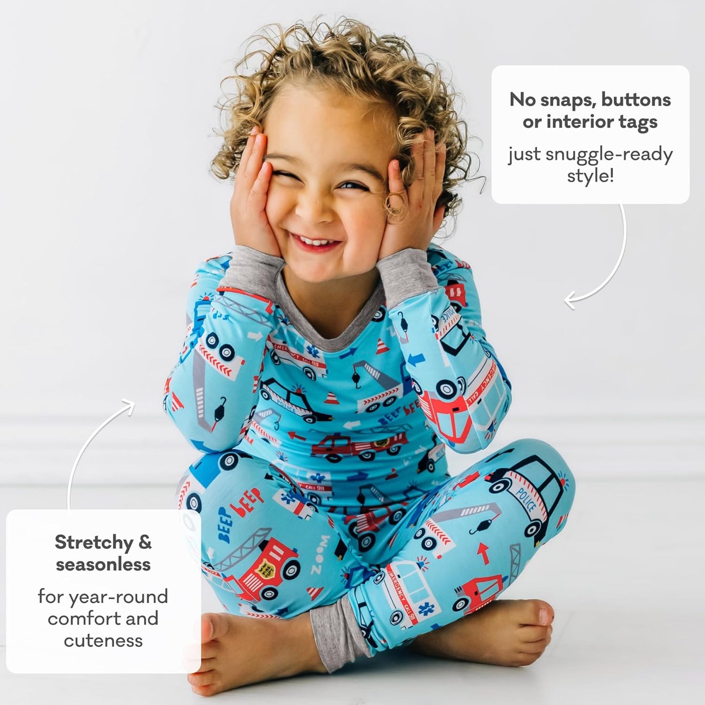 Little Sleepies Two-Piece Pajama Set for Boys & Girls, Soft Viscose from Bamboo Toddler Pajamas for Kids, Family Matching PJs