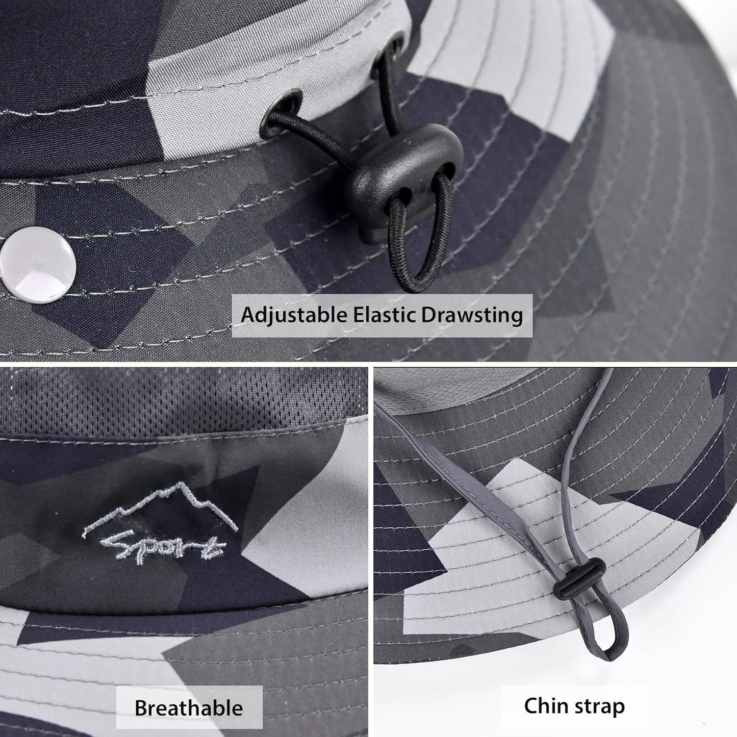 Sun Hats for Men Women Fishing Hat UPF 50+ Breathable Wide Brim Summer UV Protection Hat