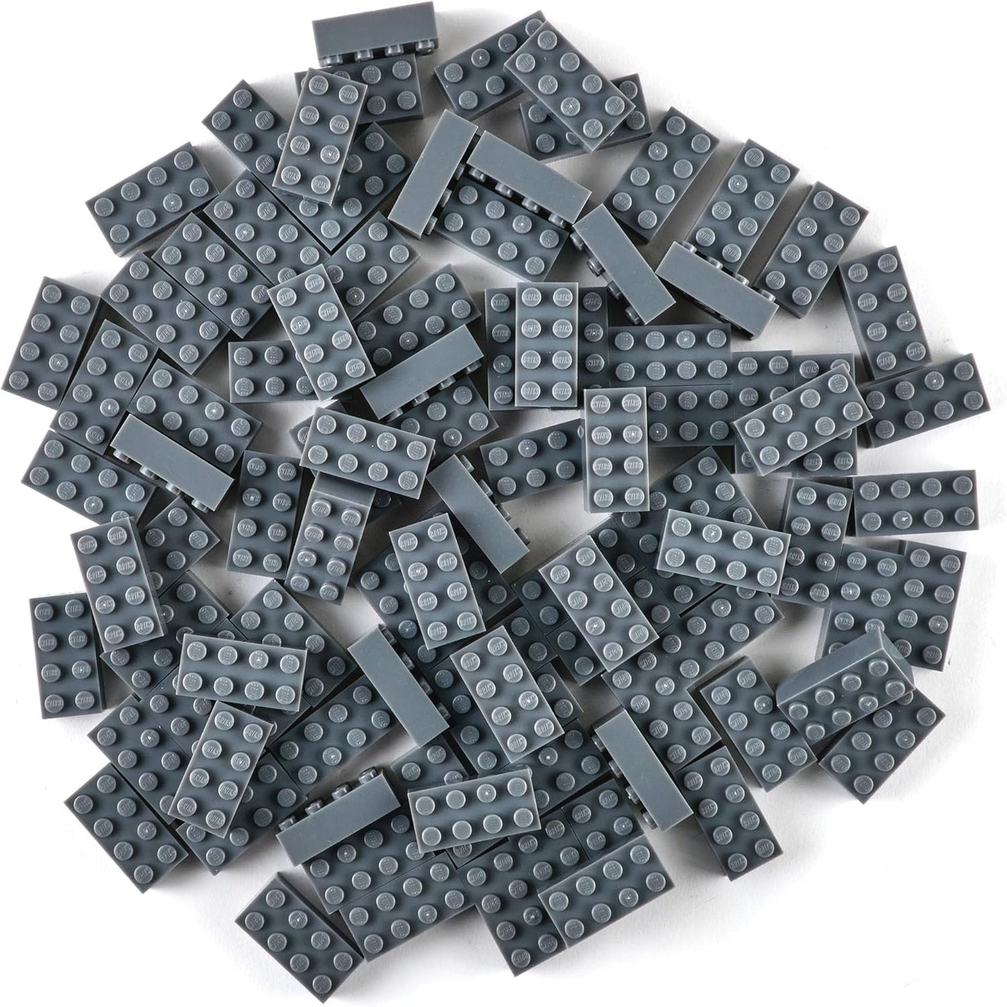 Strictly Briks Classic Brick Starter Kit – 96 Gray 2x4 Stud Pieces - Creative Building Set for Ages 3+ - Compatible with Major Brick Brands
