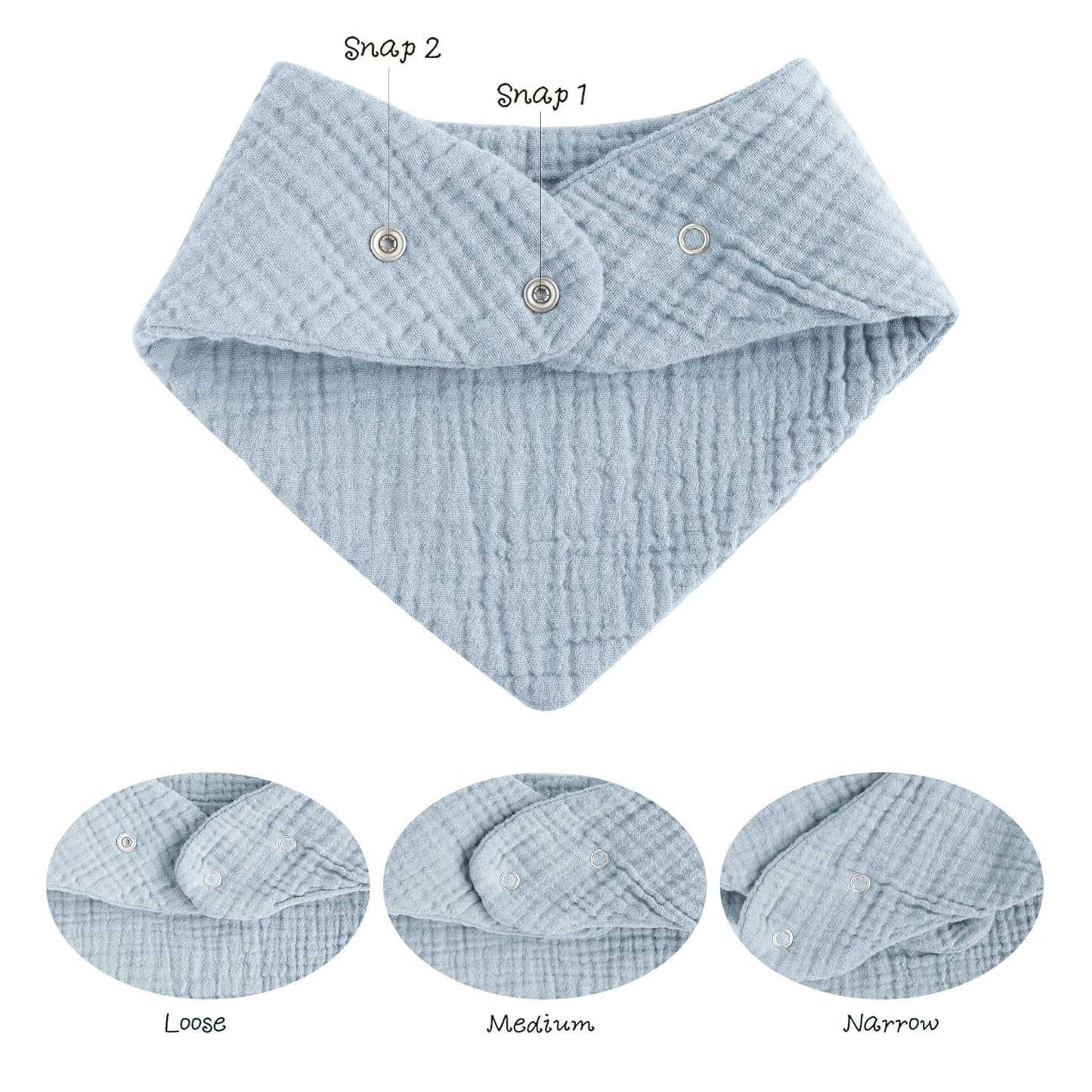 Konssy Muslin Baby Bibs 10 Pack Baby Bandana Drool Bibs 100% Cotton for Unisex Boys and Girls, Soft Absorbent Set for Teething and Drooling