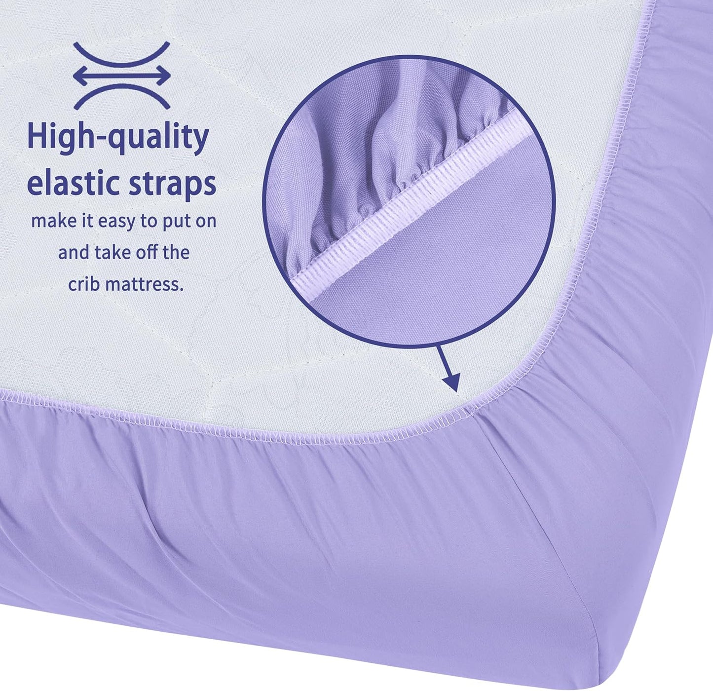 Baby Crib Sheets for Boys Girls, 2 Pack Fitted Crib Sheet for Standard Crib and Toddler Mattress, Soft Microfiber Baby Sheet 52x28x8in. (Purple & Pink)