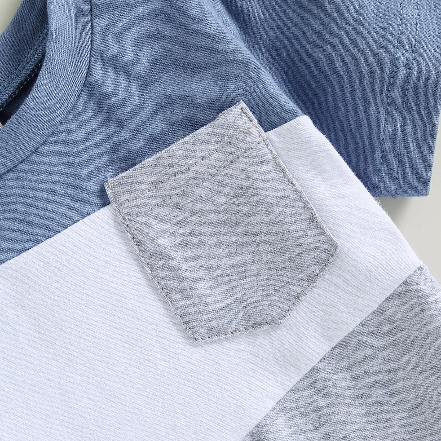 fhutpw Baby Toddler Boy Clothes Summer Outfits 6 12 18 24 Months Patchwork Short Sleeve T Shirt & Shorts Sets with Pockets