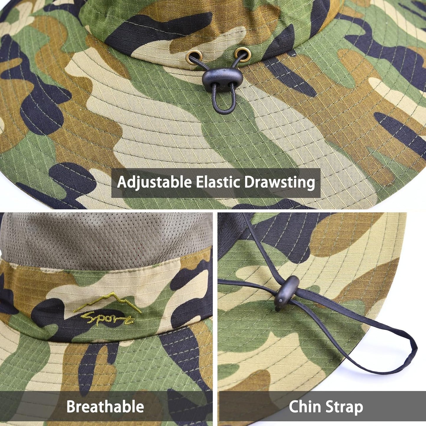 Sun Hats for Men Women Fishing Hat UPF 50+ Breathable Wide Brim Summer UV Protection Hat