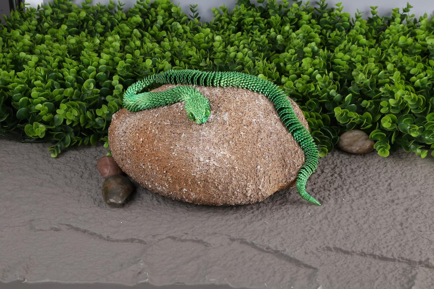 3D Printed Animals-Snake Viper, 24 in Surprise Mystery Snake Fidget Toy Creative Toy 3D Printed Articulated Snake Collectibles Home Office Executive Desk Decor (Yellow Green)