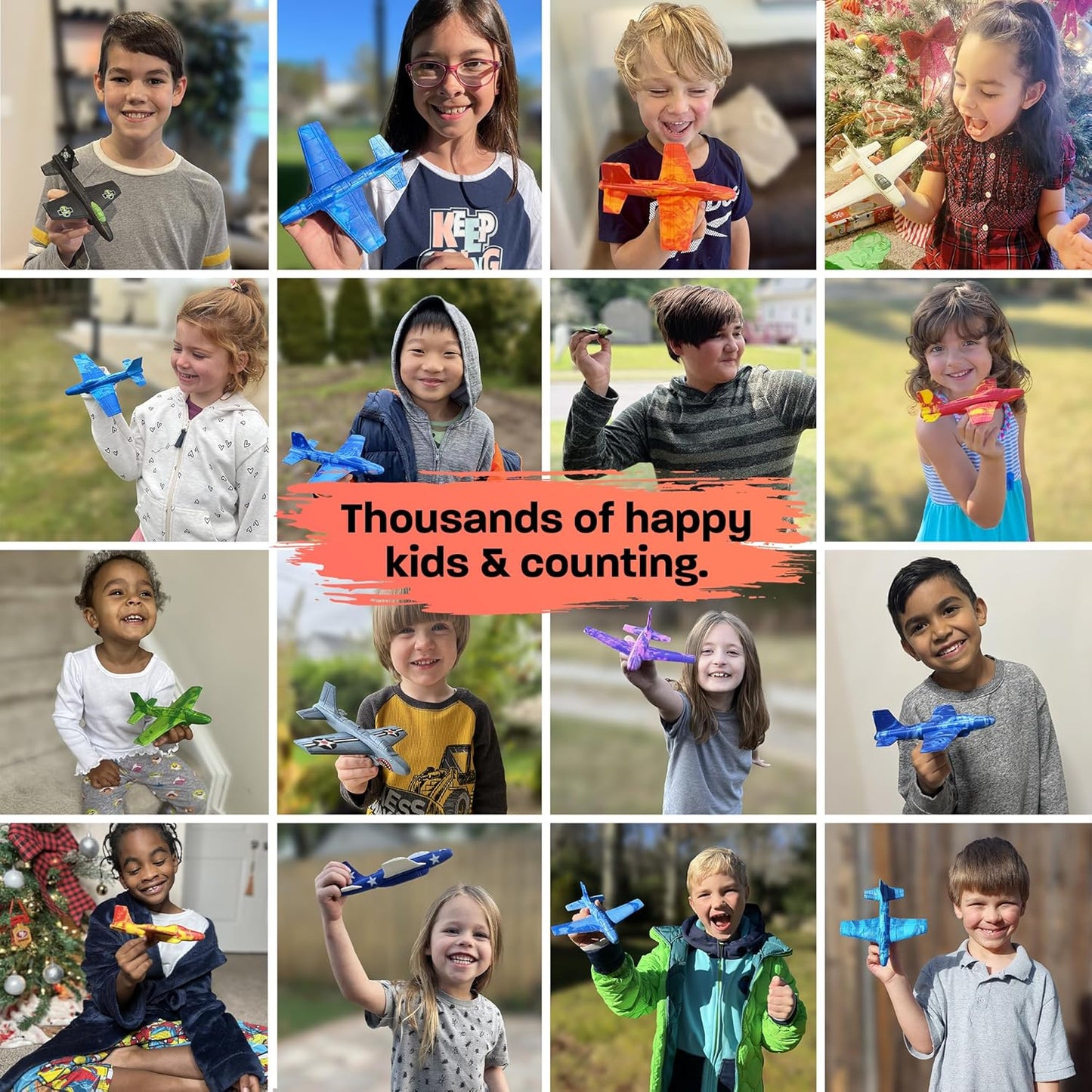 Airplane Toy Foam Airplanes for Kids: Best Pool Toys for Ages 3 4 5 6 7 8 9 10 11 & Up for Boys & Girls - Easy Throwing Air Planes - Toy Birthday Gifts for Boys - STEM Summer Yard Beach Games