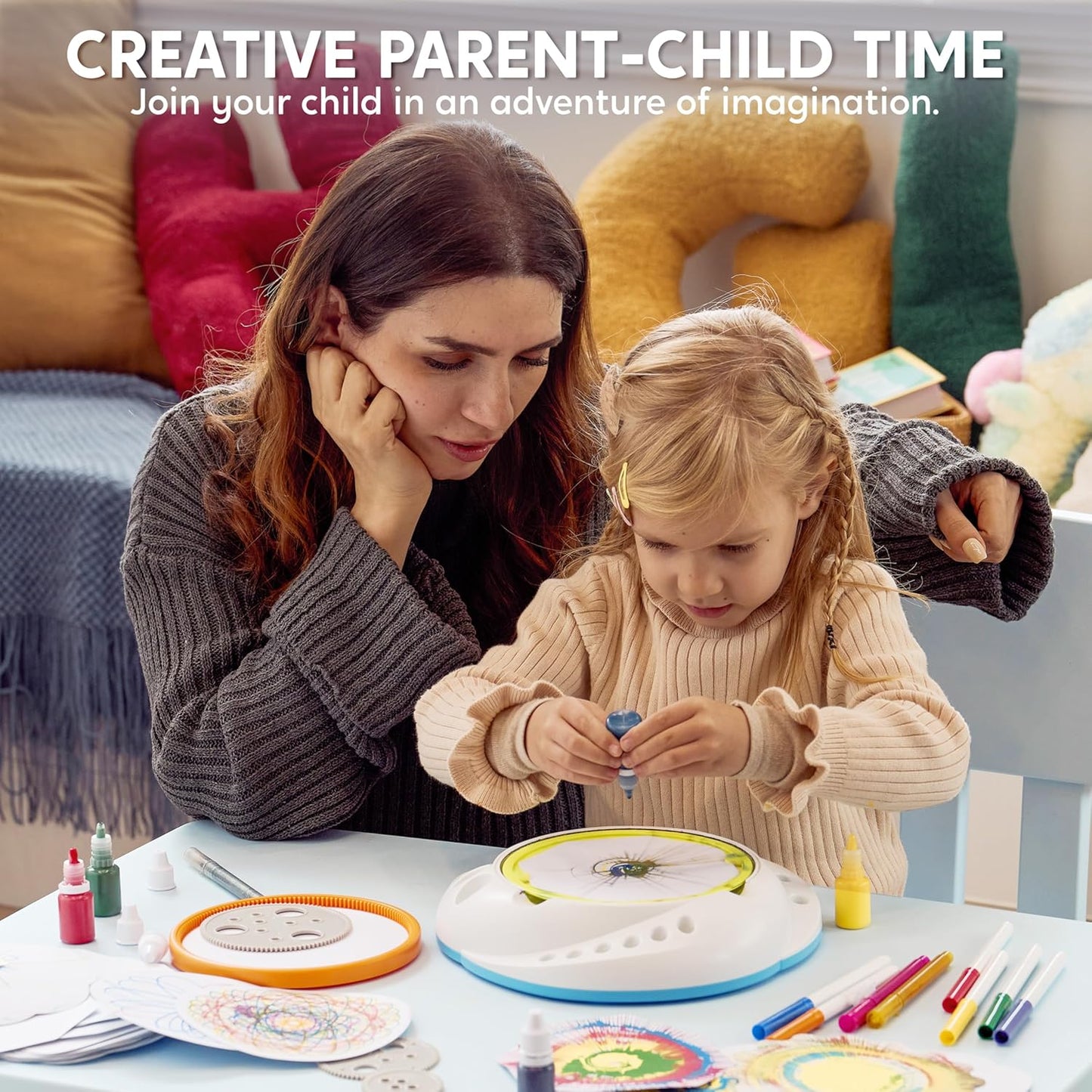 Klever Kits Spin Art for Kids, Spin Spiro Machine Kit, Arts & Crafts Paint for Boys & Girls, Painting Spinner Toys Kits, DIY Birthday Gifts for Kids Age 6 and up