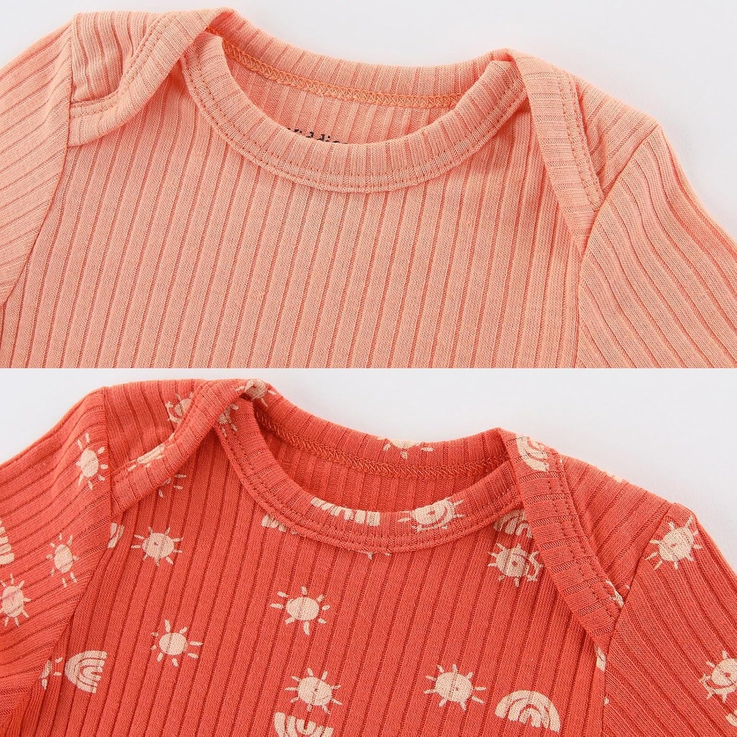 Baby Bodysuit and Pant Set 6-pcs Ribbed Soft Infant Boy Girl Clothes Outfits