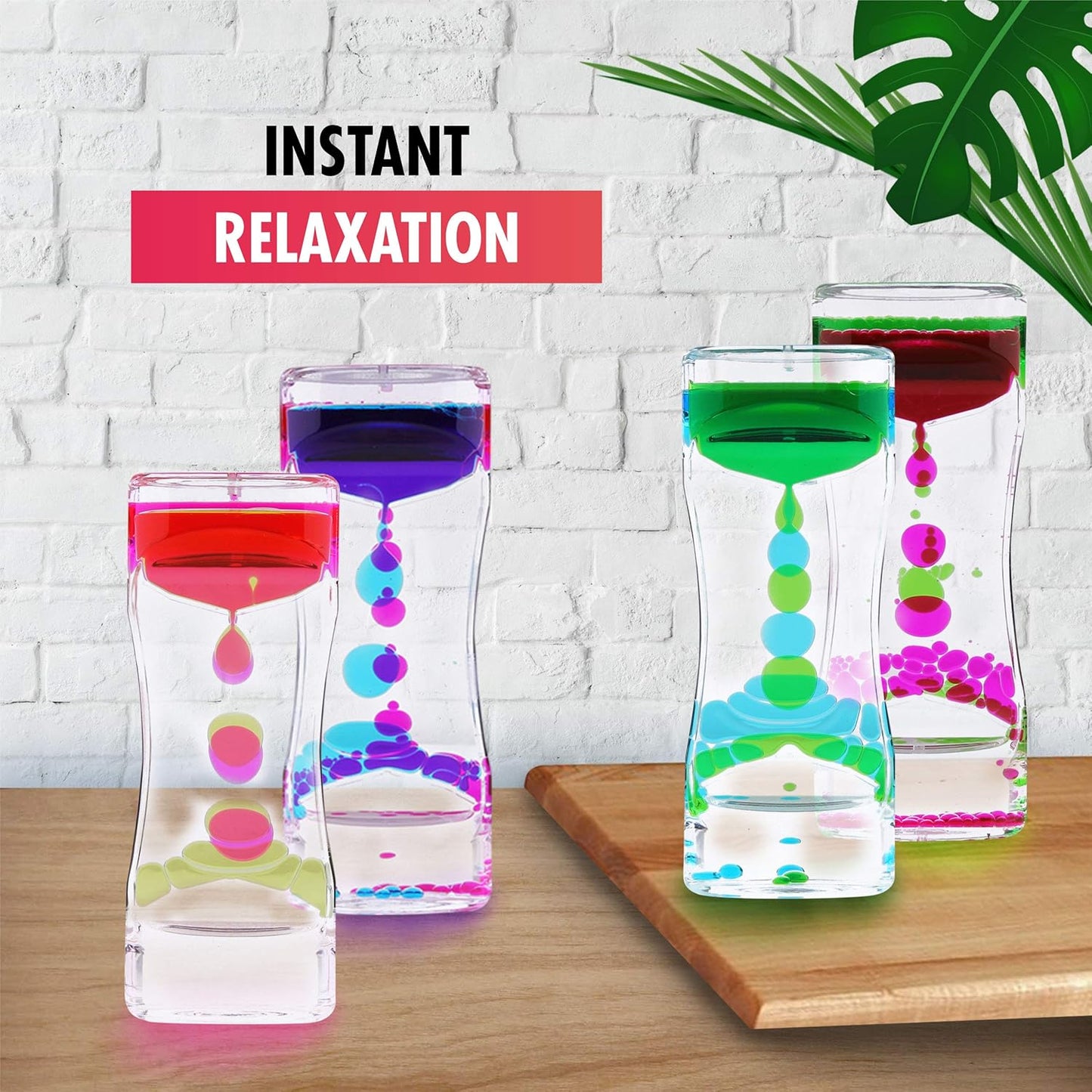 Liquid Motion Bubbler Sensory Toys – 2 Pc Set Bundle Stretchy String Fidget Toys Timer for Stress Relief and Anxiety Relief Great for Toddler, Children, Kids, Adults, Seniors, ADHD Autism ADD Orange