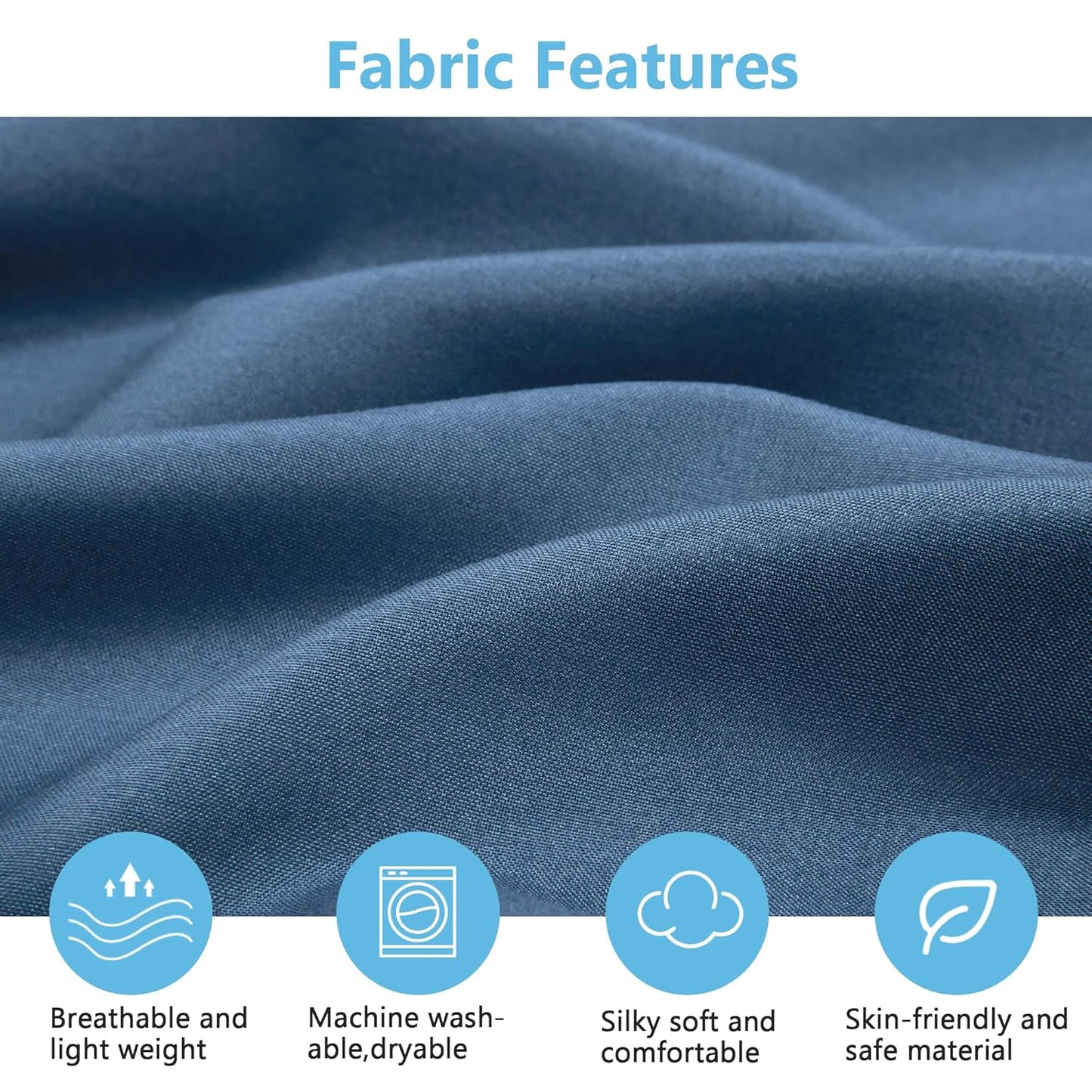 TILLYOU Baby Crib Sheets for Boys Girls, Super Soft Toddler Bed Sheets, 2 Pack Sheets for Standard Crib Mattress 28x52in, Navy and Stone Blue