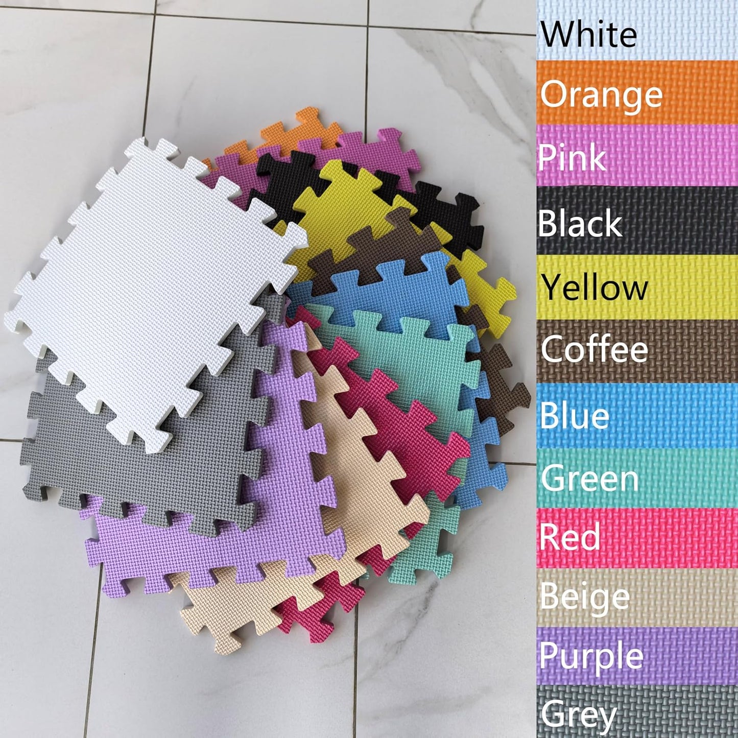 MQIAOHAM® 25 Pieces Puzzle Play Mats, Soft Baby Play Mat, Kids Interlocking Foam Floor Tiles, Toddlers Carpet Playmats