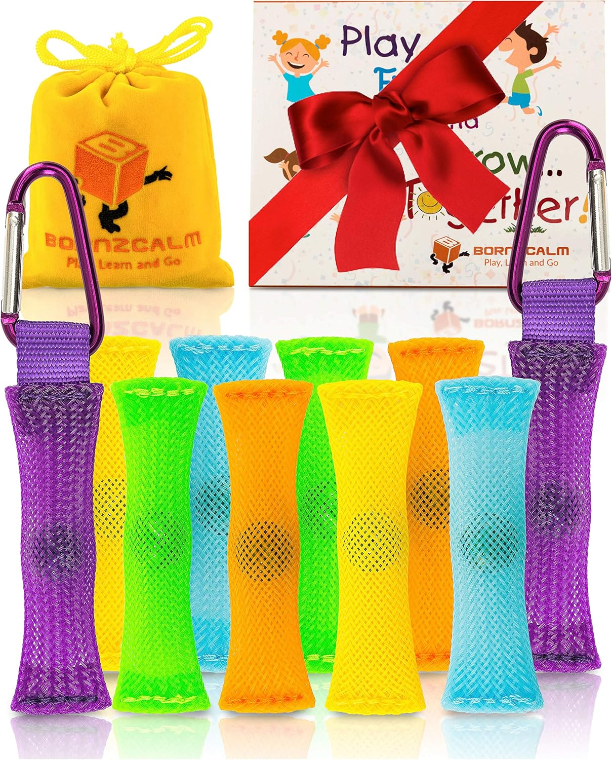 Mesh and Marble Fidget Toy Set - 10 Pcs Marble Fidgets for Kids - Fidget Marble Mesh Fidget Toy - Marble Sensory Toy - Silent Fidget Toys for Anxiety