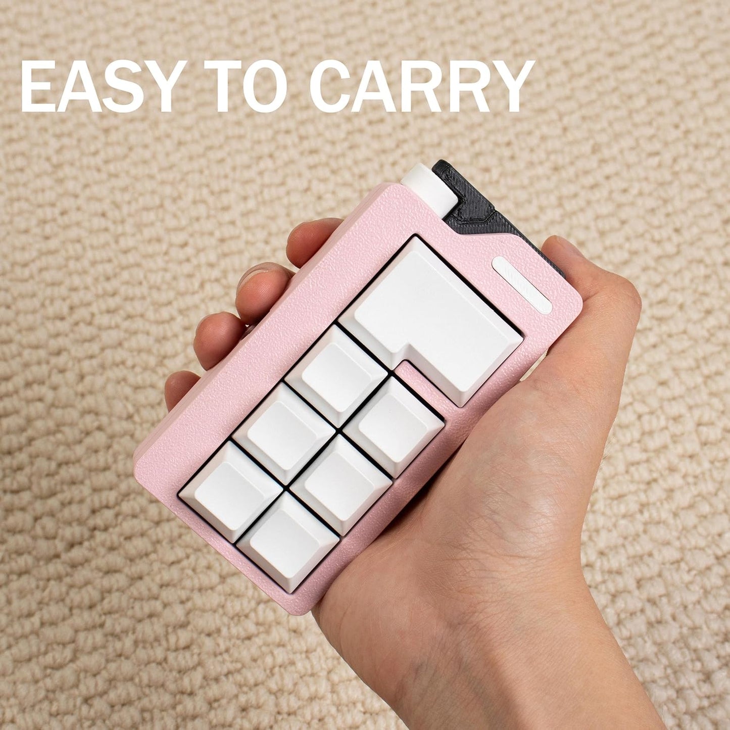 Keyboard Fidget Toys for Adults 3D Printing Keyboard Clicker Fidget Sensory Fun Toys with Keycaps Switch for Anxiety Decompression (Pink)