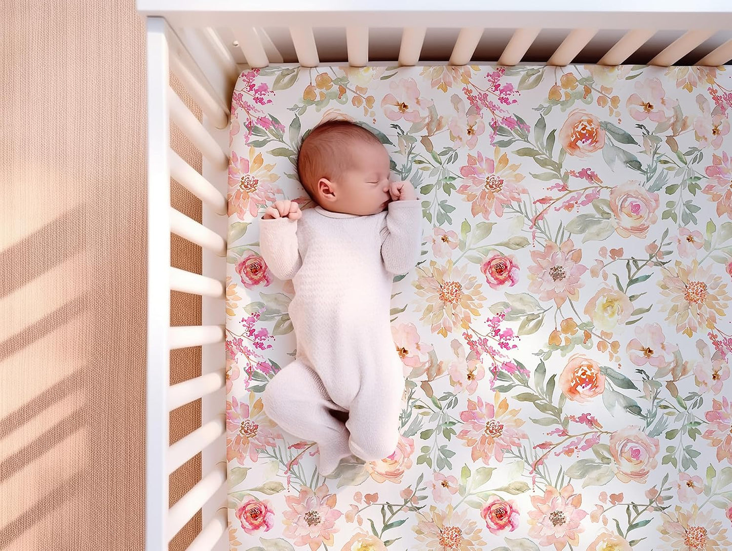 Baby Girls Crib Sheets | 2 Pack Floral Ultra-Soft Bedding for Crib Mattress and Toddler Beds |Blended Cotton Fitted Crib Sheet for Baby Girls Comfort and Elegance by Max&So