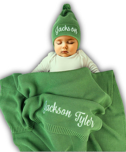Personalized Baby Blanket, 100% Organic Certified Cotton, Customized Swaddle Blanket with Name, Receiving Blankets for Boys and Girls, Perfect Custom Gifts for Newborns, Kids and Baby Showers