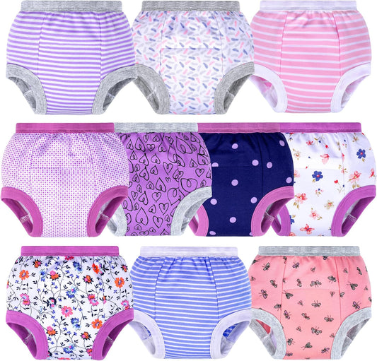 BIG ELEPHANT Potty Training Underwear - 10 Pack, 100% Cotton Absorbent Unisex Toddler Pee Pants for Boys Girls