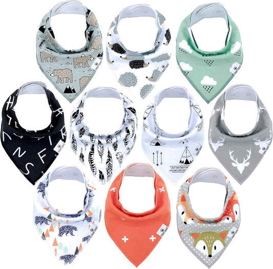 DiaperSquad's Baby Bibs for Drooling and Teething, Bibs for Boys, Baby Girl - Solid Cotton Baby Drool Bibs
