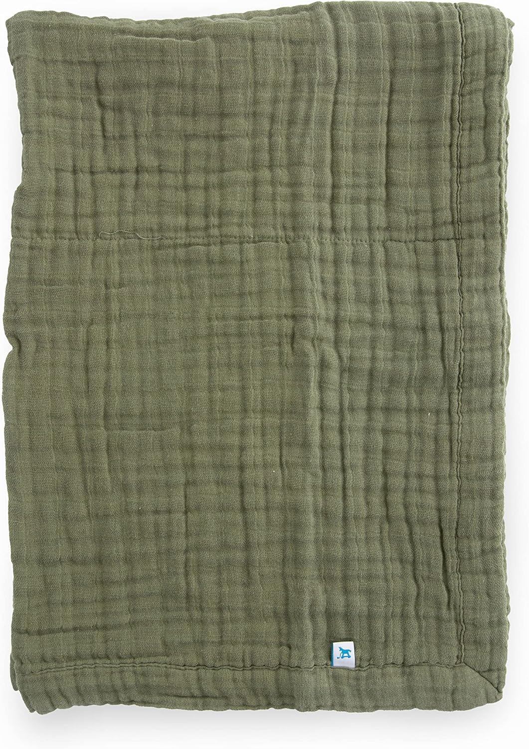 Little Unicorn Newborn Receiving Quilt | Ultra- Soft, Multi-Layered Muslin Fabric | Gift for Newborns & on-The-go (Fern)