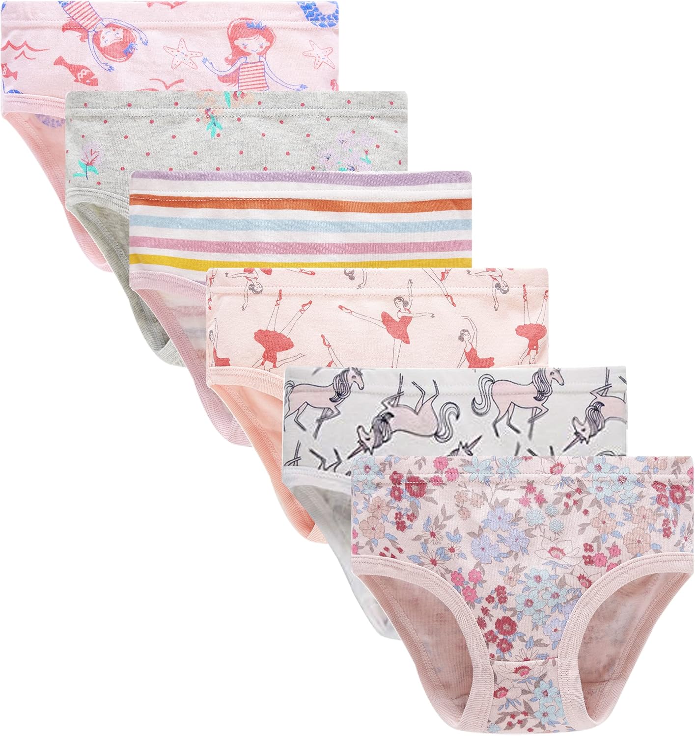 Barara King Little Girls' Soft Cotton Underwear Toddler Undies Kids panties