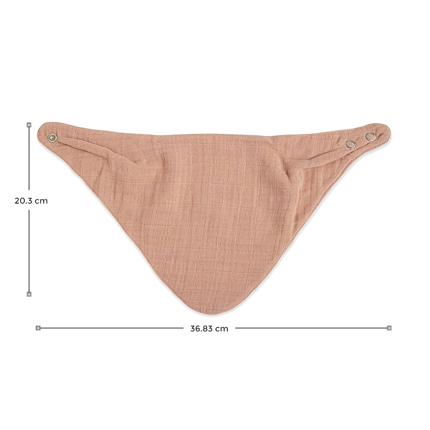 Crane Baby Soft Muslin Baby Bib Set, Adjustable and Absorbent Bandana Style Bibs for Boys and Girls, Rose, 3 Piece, 18.5” x 9”