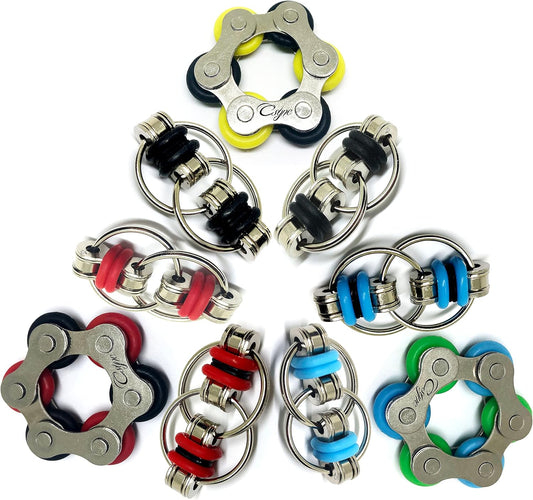 Fidget Toys Roller Chain - Stress Relief Perfect for ADHD, ADD, Anxiety in Classroom, Office, School, Work for Students, Teens, Adults Stocking Stuffers Gifts (9 Piece)