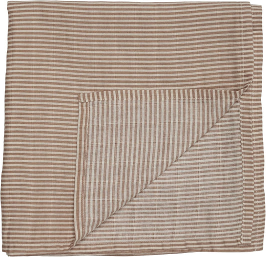 Swaddle - 100% Organic Cotton - Muslin Swaddle Blankets for Newborn, 47" x 47" (Natural Stripe)