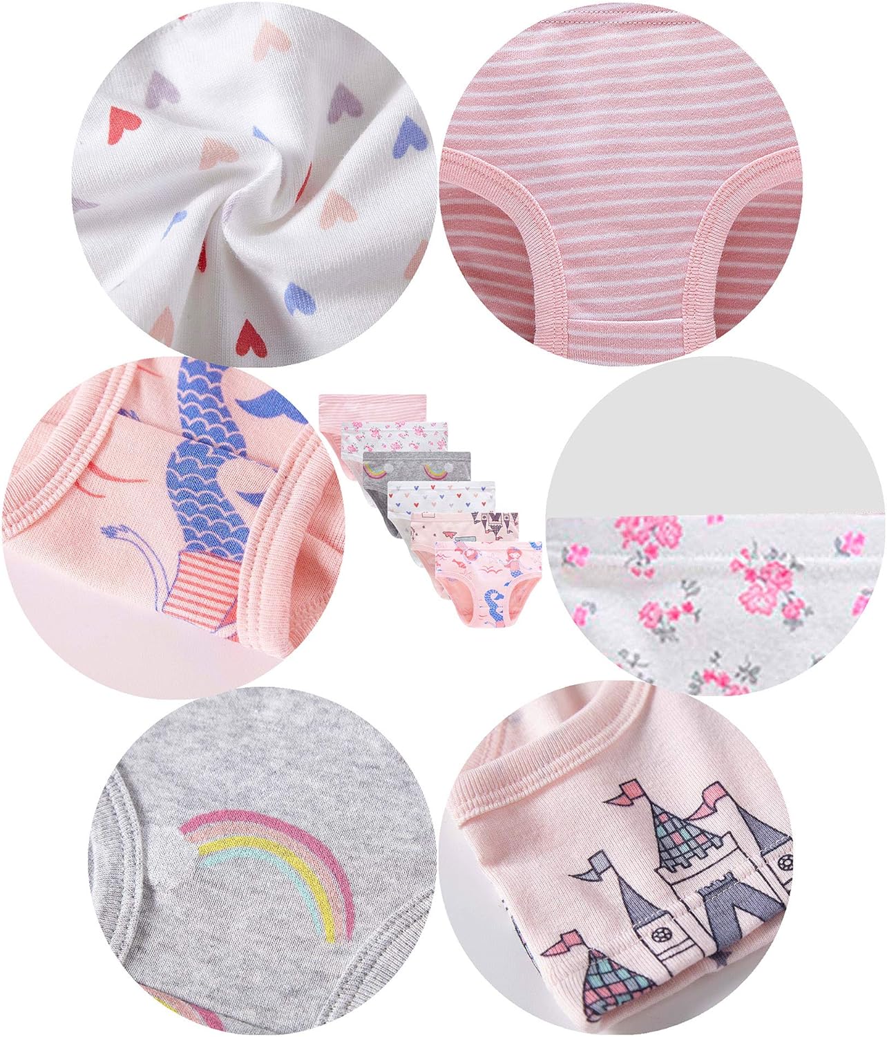 Barara King Little Girls' Soft Cotton Underwear Toddler Undies Kids panties
