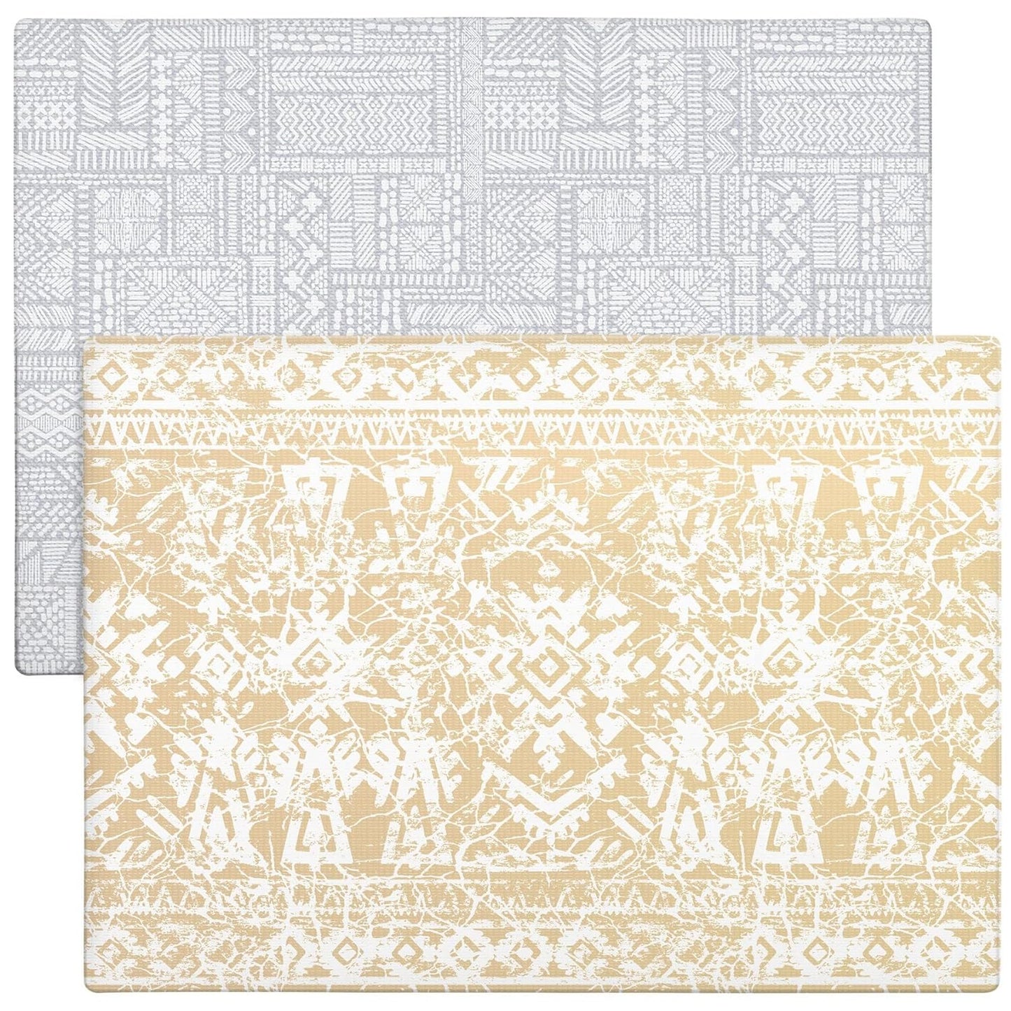 Cushmat Stylish Reversible Foam Play Mat (Large, Explorer - Gray Sand) - Soft, Waterproof, Durable Play mat for Infants, Babies, Toddler, Kids & Grownup - 6.5ft x 4.5ft