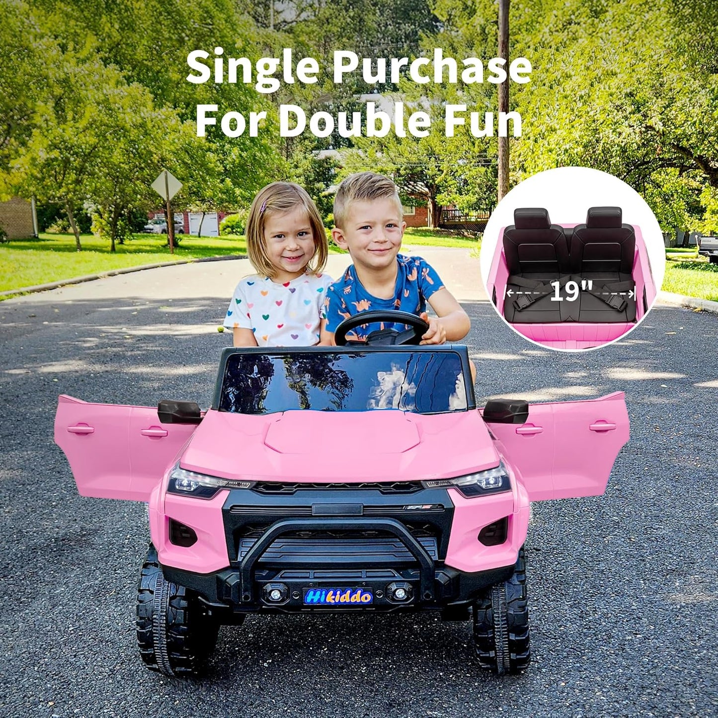 24V 10Ah Ride on Toy for Big Kids, 4WD 2 Seater Electric SUV Kids Car to Drive w/Remote Control, 4x200W Motors - Pink