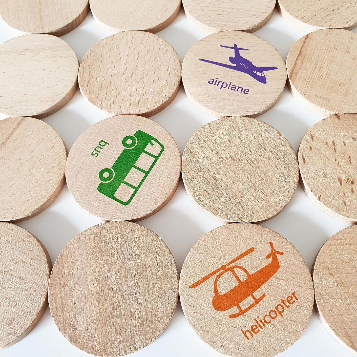 bee smart Wooden Memory Game - Matching Memory Game for Kids 3 and Up, 16Pcs | Educational Toy for Preschool Toddlers Board Games (Vehicles)